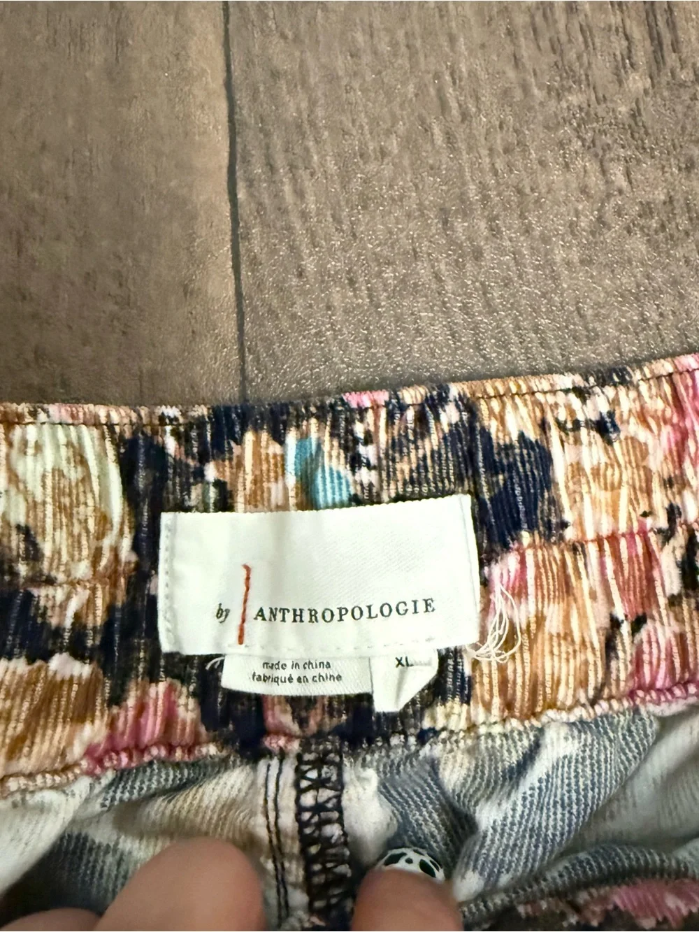 By Anthropologie Anisa Floral Corduroy Jogger Pants XL Whimsigoth Dark Boho